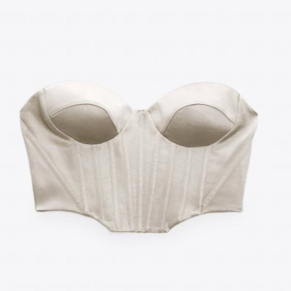 ZARA | Satin Effect Corset Top - Picture 7 of 9